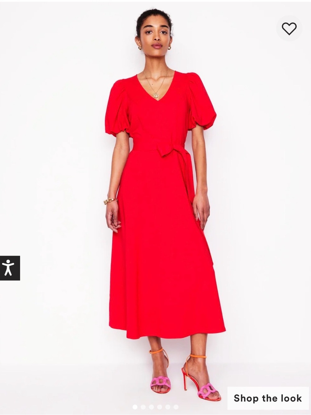Boden Volume Sleeve Midi Dress